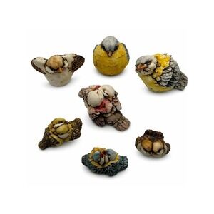 Artefice Ottanta D. Esposito Bird Figurine Lot of 7 80's Resin Cottagecore Farm